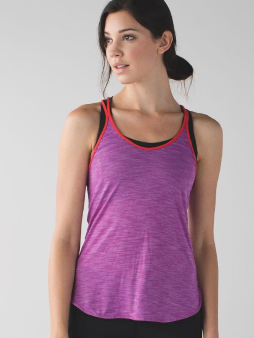 *Lululemon* What The Sport Singlet II in "Heathered Ultra Violet/Alarming", 4